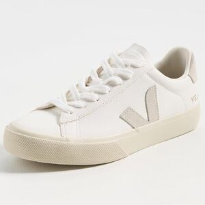 Veja White Sneakers with Light Gray V Logo